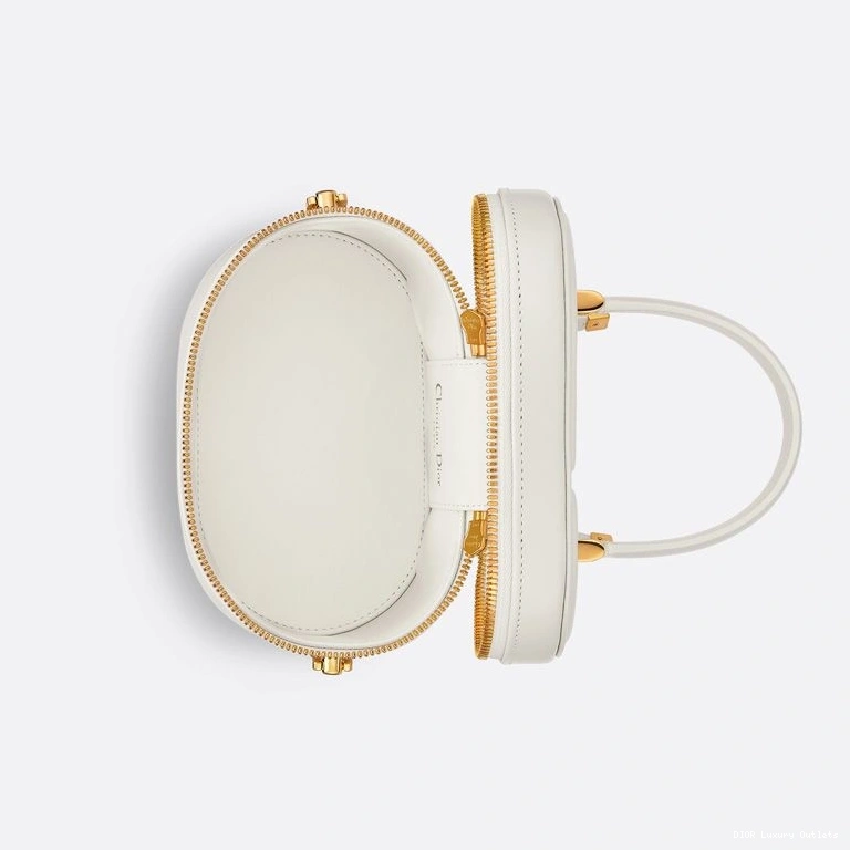 Cheap Calfskin CD White Dior Small Vanity Signature Case 0818 Luxury